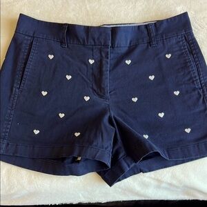 J. Crew Dark Blue Shorts with Heart Design